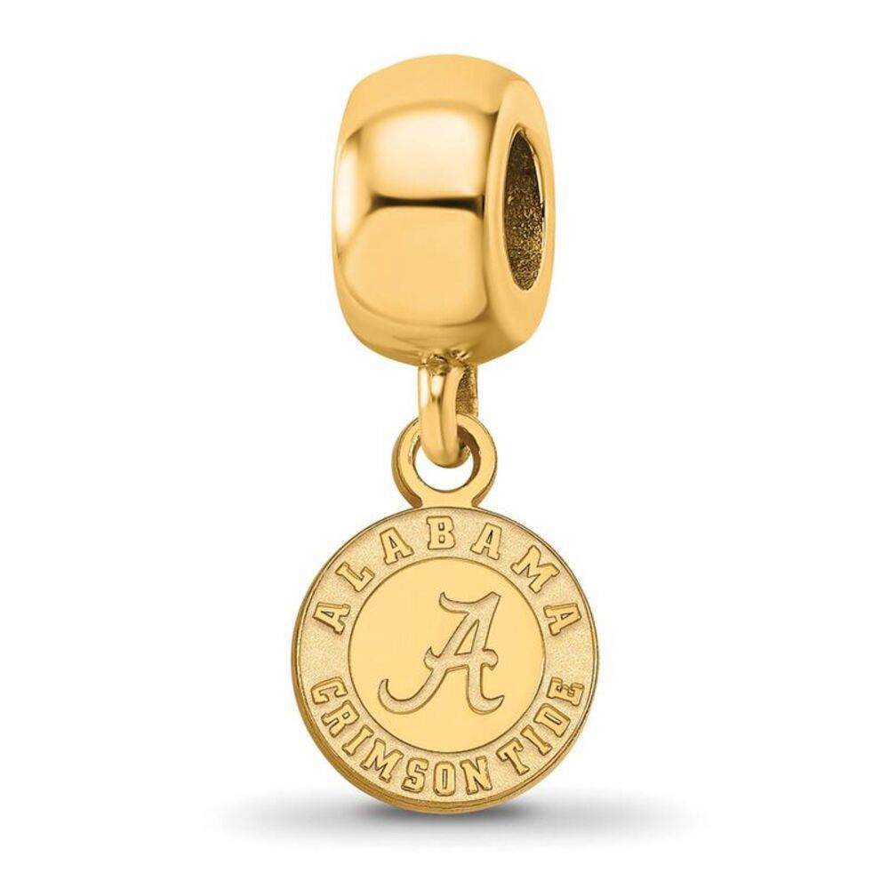 14k Gold Plated Silver University of Alabama XS Dangle Bead Charm